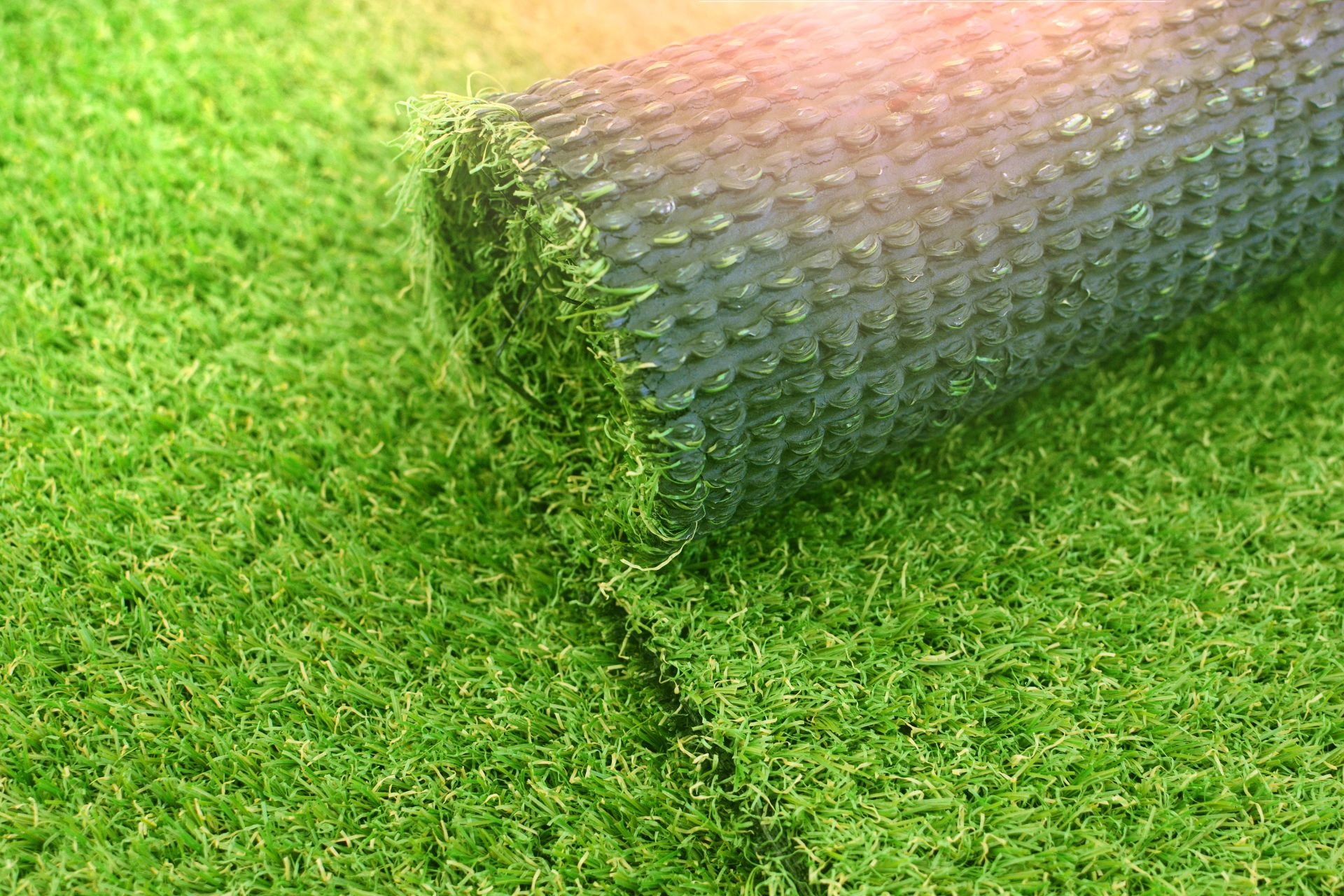 a roll of artificial turf